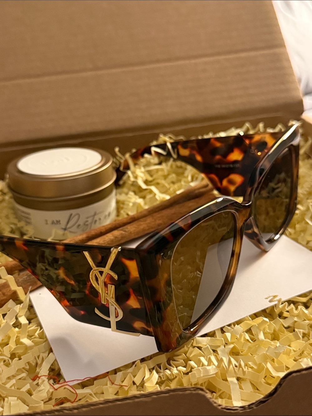 Brown and black Designer Sunglasses with Gold Logo Made in Italy